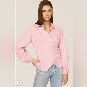 Love,Whit by Whitney Port Pink Gauze Wrap Top , size Large‎